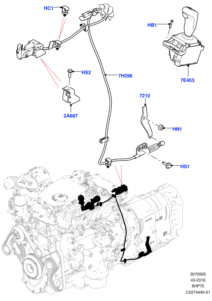 Gear Change-Automatic Transmission (2.0L I4 DSL HIGH DOHC AJ200,3.0 V6 D Gen2 Mono Turbo,3.0 V6 D Gen2 Twin Turbo,3.0 V6 D Low MT ROW,8 Speed Auto Trans ZF 8HP70 4WD)((V)FROMHA000001)