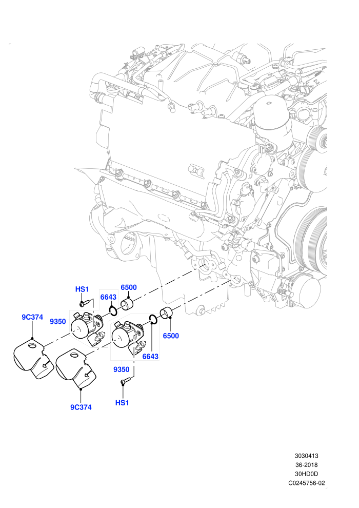 Fuel Injection Pump-Engine Mounted (3.0L DOHC GDI SC V6 PETROL)(Solihull Plant Build)((V)FROMEA000001)