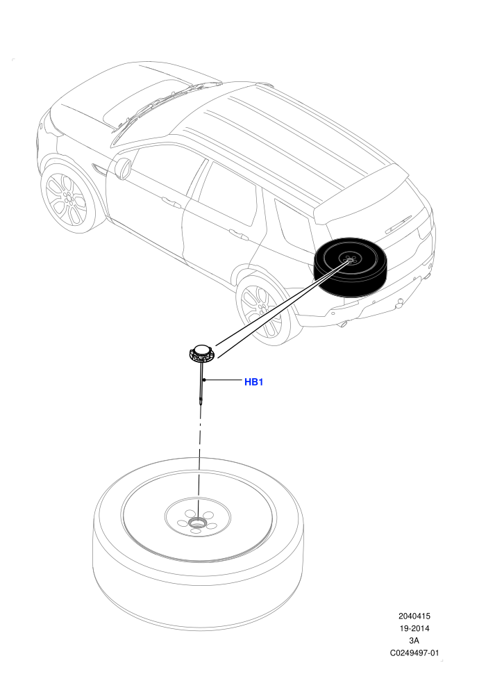Spare Wheel Carrier (Halewood (UK),Less 3rd Row Rear Seat)