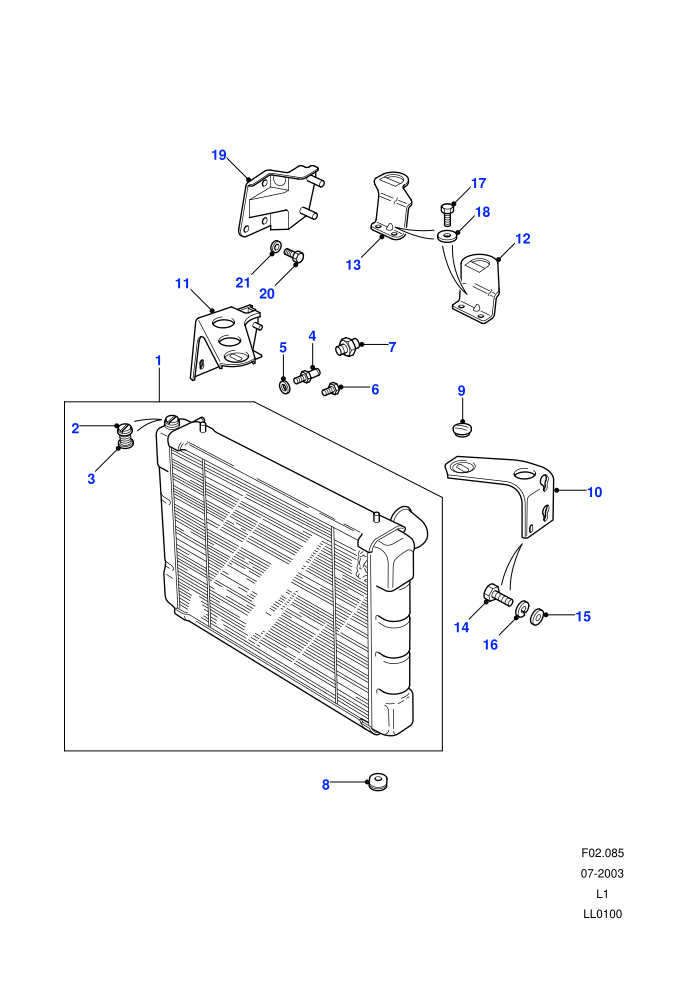 Radiator ((-) Td5)