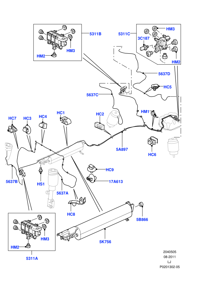 Air Suspension Compressor And Lines (Less Armoured)(Air Suspension Lines)((V)FROMAA000001)