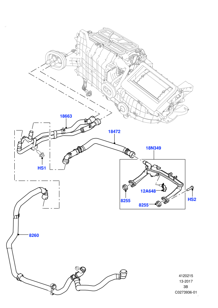 Heater Hoses (3.0L DOHC GDI SC V6 PETROL,5.0 Litre supercharged enhanced,Less Heater,With Ptc Heater)