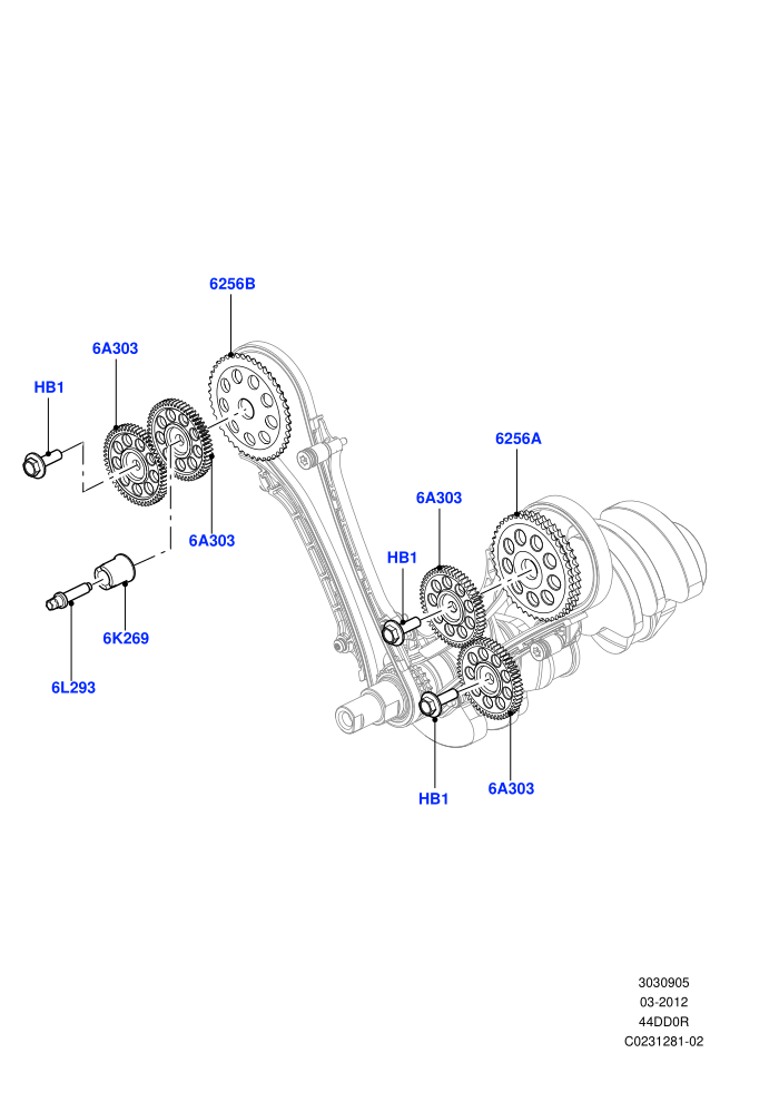 Timing Gear (4.4L DOHC DITC V8 Diesel)(Sprockets, Solenoids)((V)FROMBA000001)