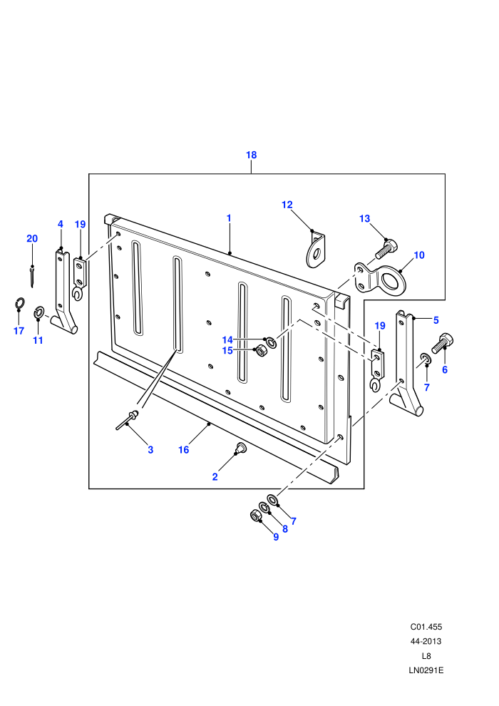 Tailboard Assy Lower - Lower Hinged (Crew Cab HCPU,Crew Cab Pick Up,Hard Top,High Capacity Pick Up,Pick Up,Soft Top)((V)FROM7A000001)