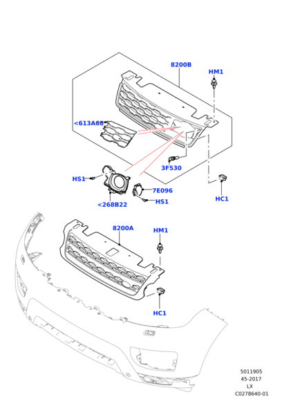 LR116508 BRITPART Решетка радиатора RRS 18-