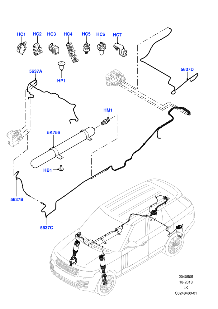 Air Suspension Compressor And Lines (Air Suspension Lines)((V)TOHA999999 (V)FROMEA000001)