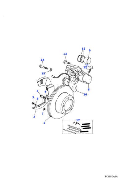 STC1278 EAC PARTS Рем.к-т переднего суппорта с поршнями D1