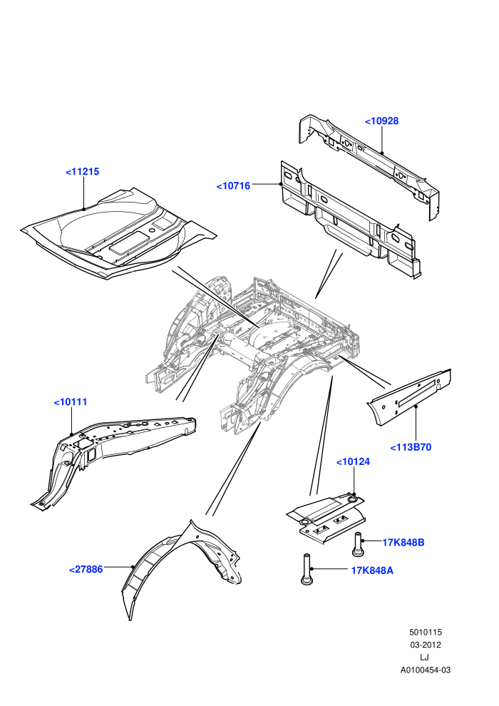 Floor Pan - Centre And Rear (Less Armoured)((V)TO9A999999)