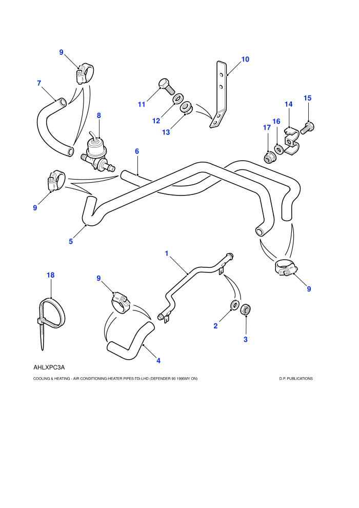 Heater Pipes (LHD,With Air Conditioning,With Diesel Engines)
