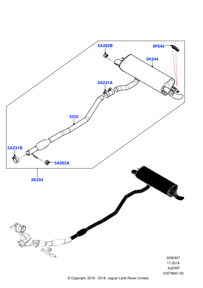 Rear Exhaust System (2 Door Convertible,2.0L I4 Mid DOHC AJ200 Petrol)((V)FROMHH000001)