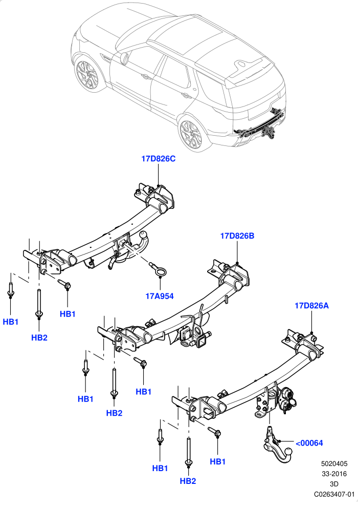 Tow Bar (Tow Hitch - Detatchable,Tow Hitch - Electric Deployable,Tow Hitch Elec Deployable Swan Neck,Tow Hitch Man Detachable Swan Neck,Tow Hitch Receiver 12 Pin Elec,Tow Hitch Receiver NAS)(Solihull Plant Build)((V)FROMHA000001)