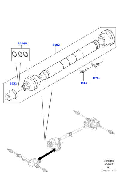 LR082562 LAND ROVER Кардан передний RRN 2013/RRS2014/D5