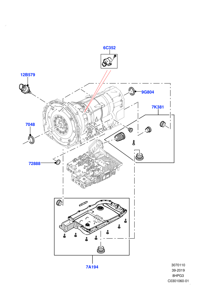 Transmission External Components (8HP Gen3 Hybrid Trans)(Nitra Plant Build)
