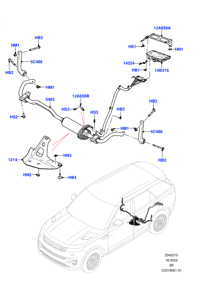 Rear Cross Member & Stabilizer Bar (Dynamic Air Suspension w/ARC)(Active Stabilizer Bar)
