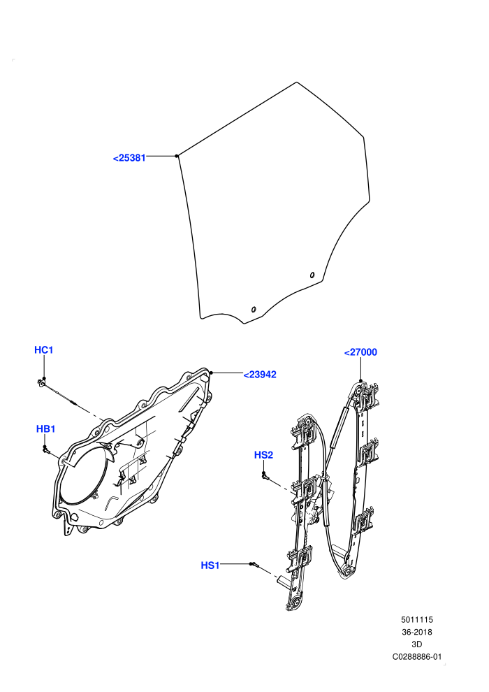 Rear Door Glass And Window Controls (Nitra Plant Build)((V)FROMK2000001)