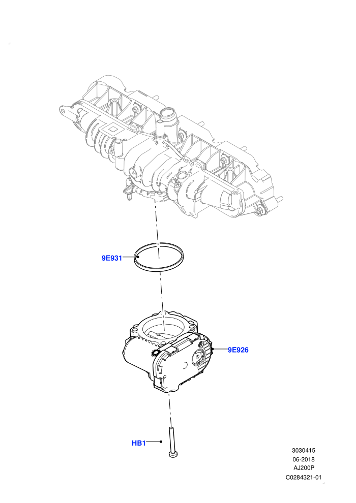 Throttle Housing (2.0L I4 High DOHC AJ200 Petrol,2.0L I4 Mid DOHC AJ200 Petrol,Changsu (China))