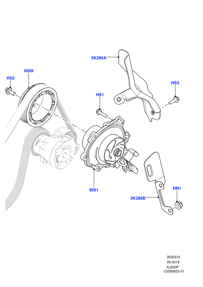 Water Pump (2.0L I4 Mid AJ200 Petrol E100,2.0L I4 Mid DOHC AJ200 Petrol,Itatiaia (Brazil))(Main Unit)((V)FROMJT000001)
