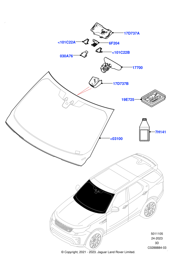 Windscreen/Inside Rear View Mirror (Nitra Plant Build)((V)FROMK2000001)