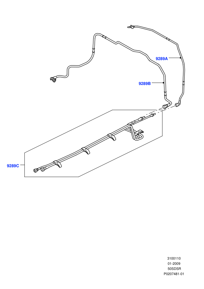 Fuel Lines (5.0L OHC SGDI SC V8 Petrol - AJ133)(Rear Centre)((V)FROMAA000001)