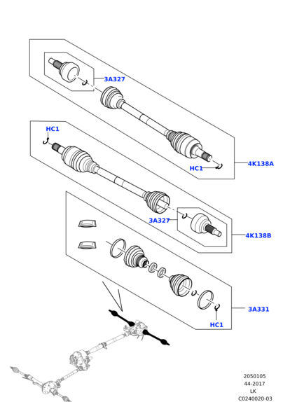 LR079503 LAND ROVER Пыльники ШРУС заднего привода RRN 2013/RRS2014/D5
