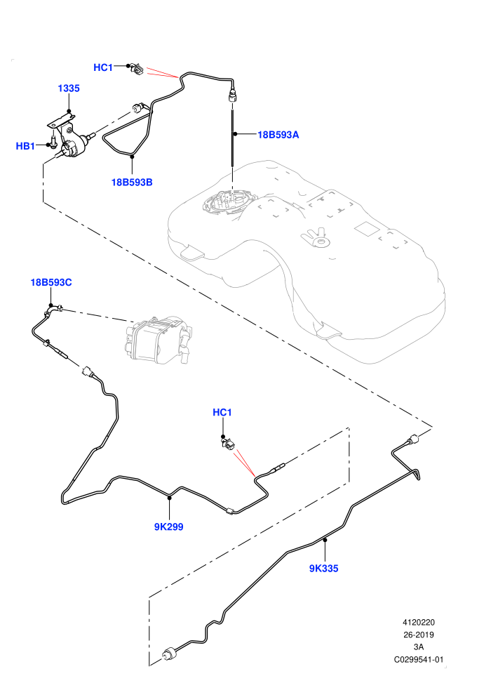 Auxiliary Fuel Fired Pre-Heater (Fuel Fired Heater With Park Heat,Fuel Heater W/Pk Heat With Remote,Halewood (UK),With Fuel Fired Heater)(Heater Fuel Supply)((V)FROMLH000001)