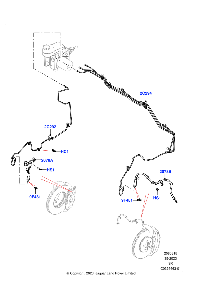 Front Brake Pipes (Less SV Model Spec,RHD)((V)FROMPA133019)