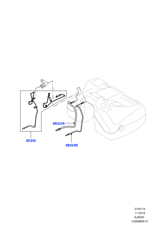 Fuel Lines (2.0L I4 DSL HIGH DOHC AJ200,2.0L I4 DSL MID DOHC AJ200,Itatiaia (Brazil))(Rear)((V)FROMGT000001)