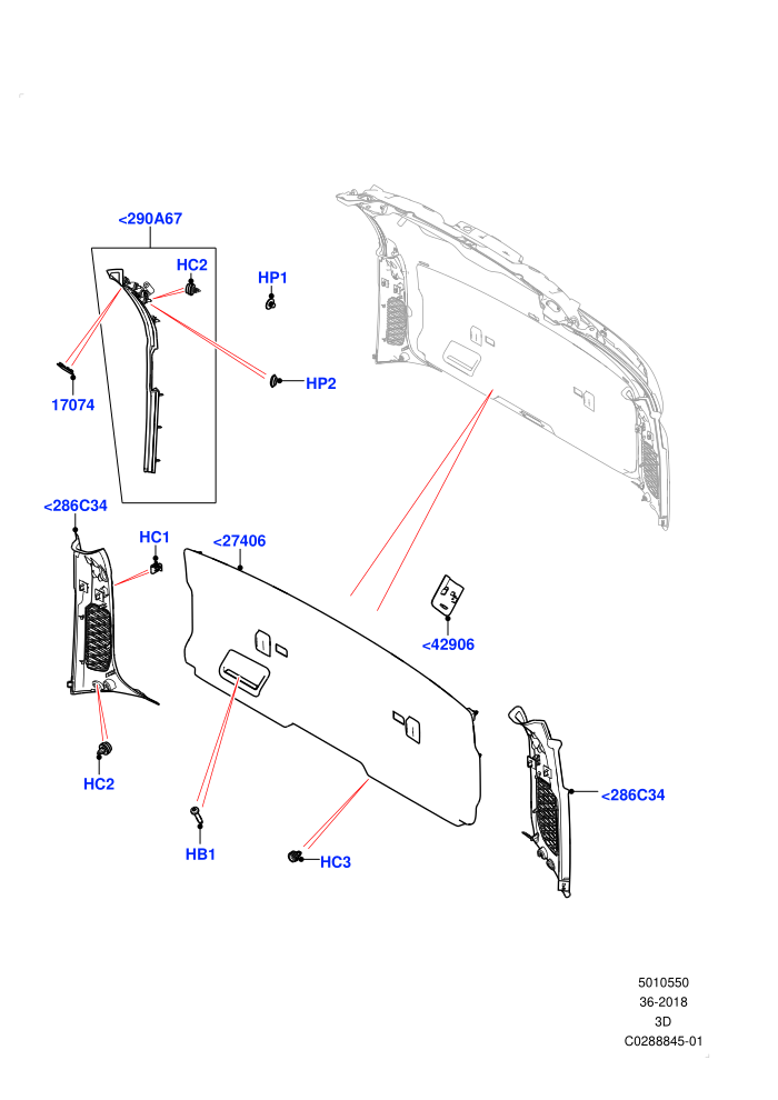 Back Door/Tailgate Trim Panels (Nitra Plant Build)((V)FROMK2000001)