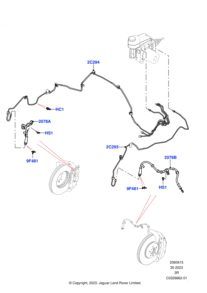 Front Brake Pipes (Less SV Model Spec,LHD)((V)FROMPA133019)