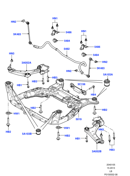 LR030743 GKN Втулка переднего стабилизатора FR2/EVOQUE/DS