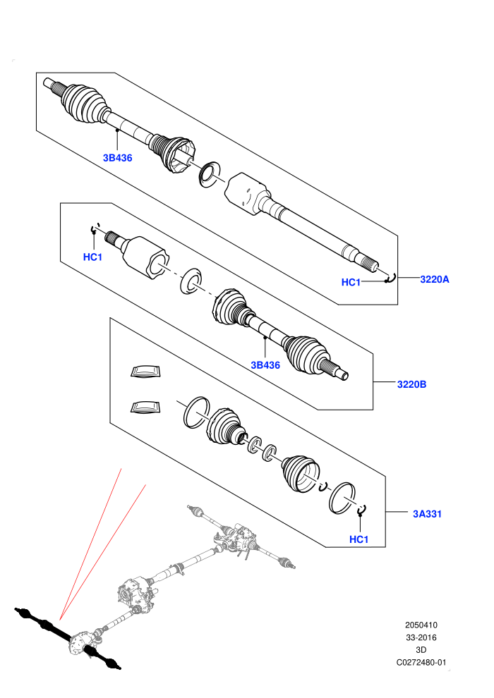 Drive Shaft - Front Axle Drive (Driveshaft,Solihull Plant Build)((V)FROMHA000001)