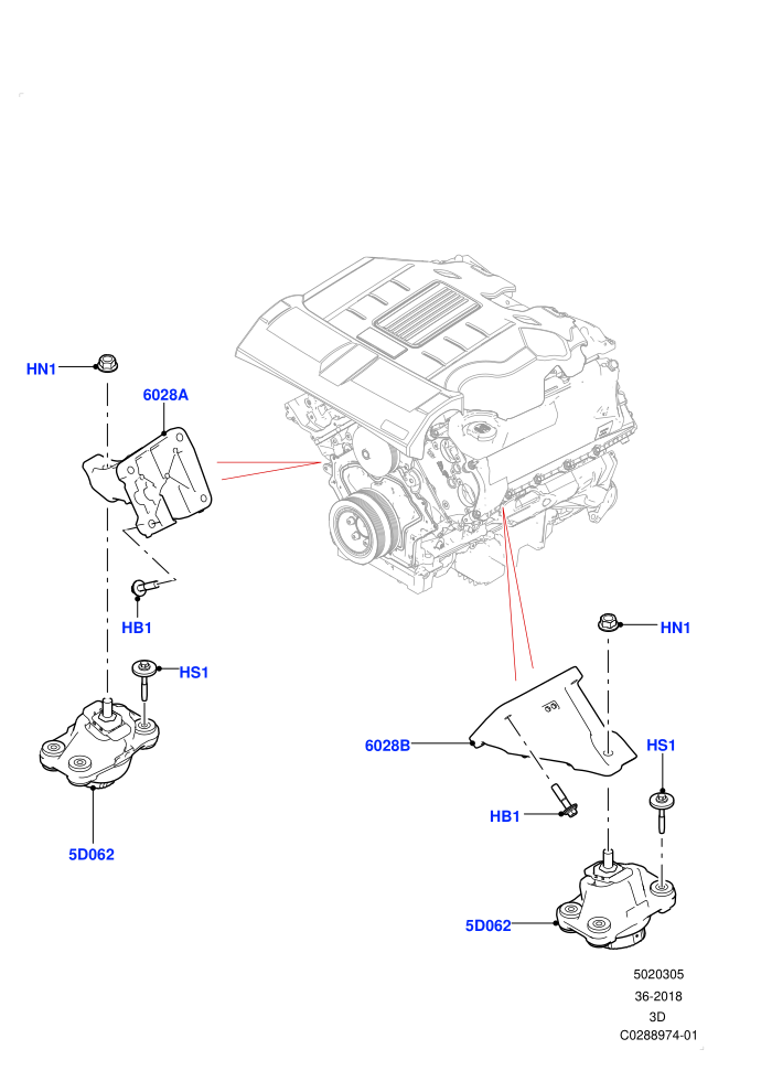 Engine Mounting (3.0L DOHC GDI SC V6 PETROL)(Nitra Plant Build)((V)FROMK2000001)