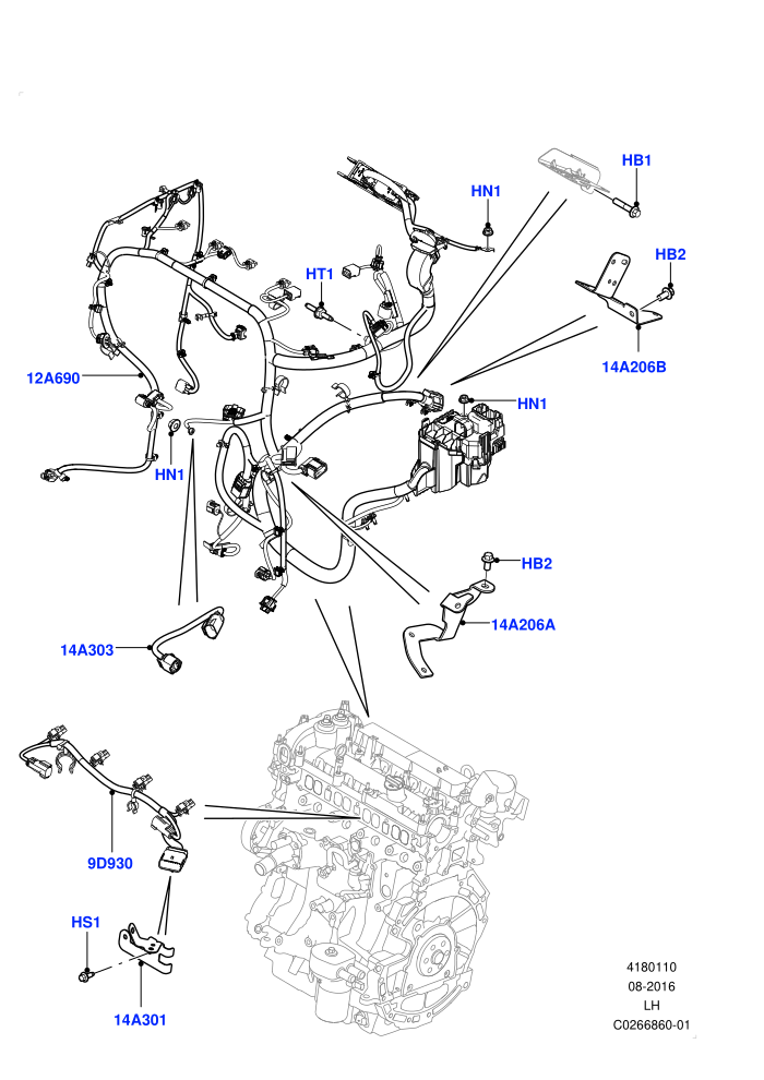 Electrical Wiring - Engine And Dash (2.0L 16V TIVCT T/C 240PS Petrol,Itatiaia (Brazil))(Engine)((V)FROMGT000001)
