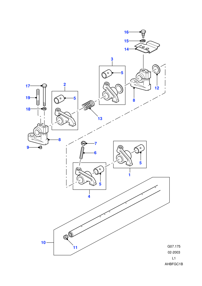 Rocker Shaft (2.5L 4 Cyl L/R Petrol)