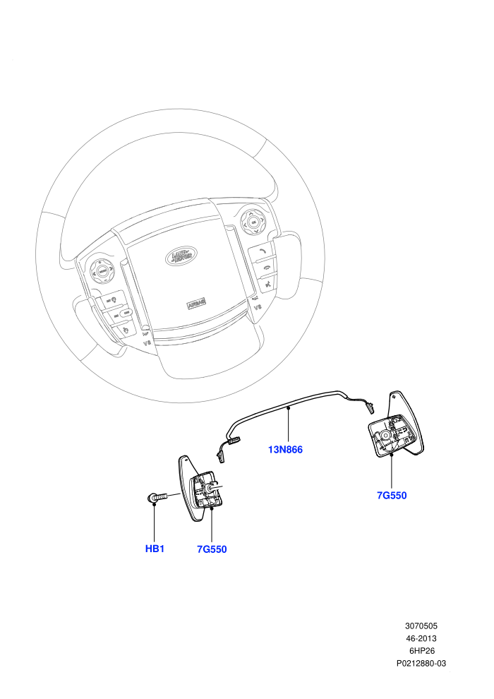 Gear Change-Automatic Transmission (3.6L V8 32V DOHC EFi Diesel Lion,6 Speed Auto ZF 6HP26 Steptronic,Lion Diesel 2.7 V6 (140KW))(Steering Wheel)((V)FROMAA000001)