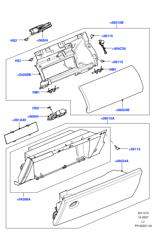 Glove Box ((V)TO8A999999 (V)FROM7A000001)