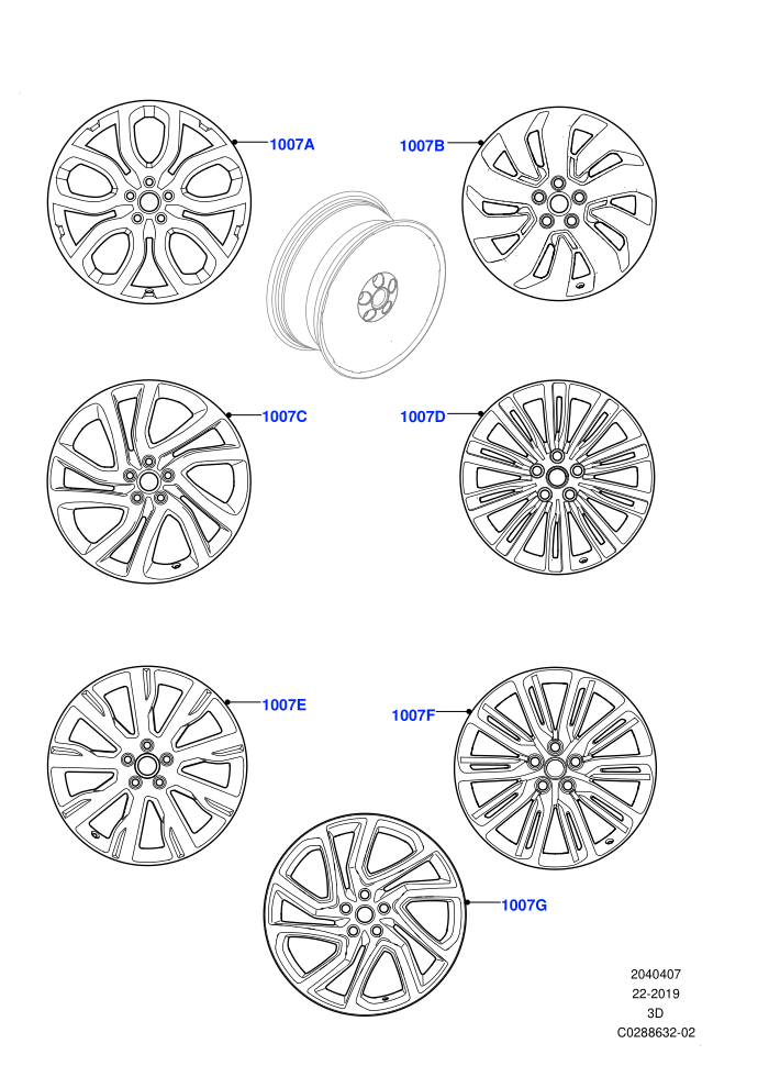 Spare Wheel (19 Full Size Spare Wheel,20 Full Size Spare Wheel,21 Full Size Spare Wheel,22 Full Size Spare Wheel,Spare Wheel - Conventional Alloy,With Conventional Alloy Spare Wheel)(Nitra Plant Build)((V)TOL2999999 (V)FROMK2000001)