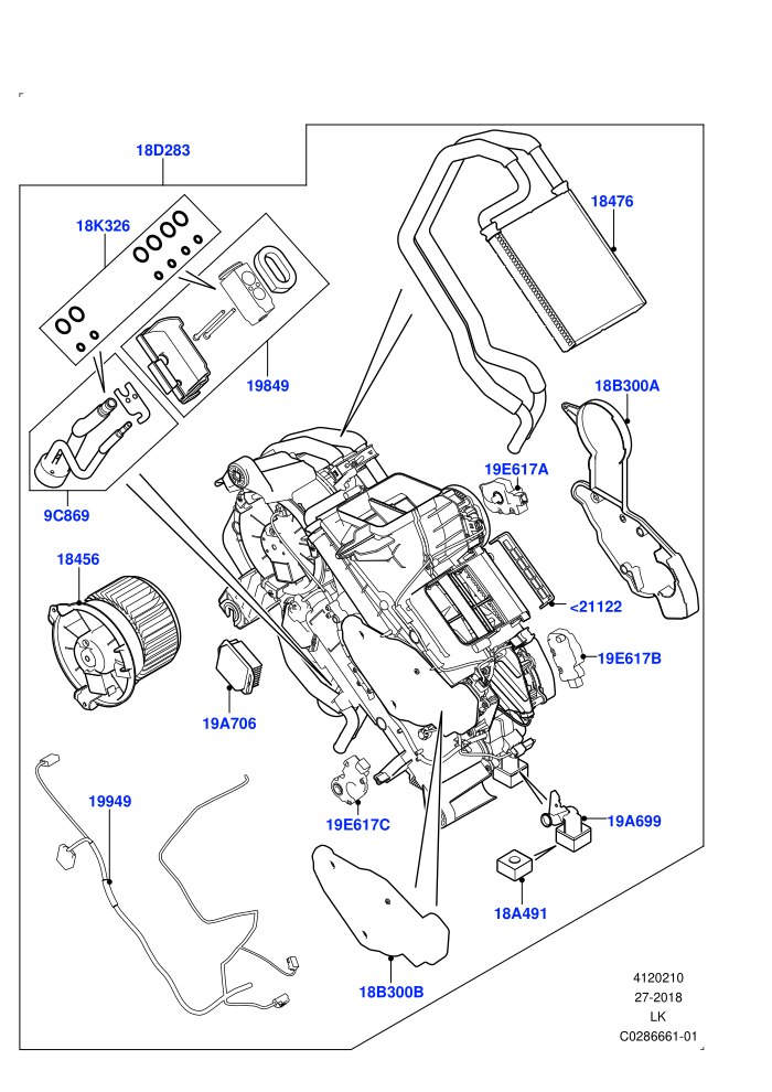 Heater/Air Cond.Internal Components (Premium Air Conditioning-Front/Rear)(Auxiliary Heater)((V)FROMKA000001)