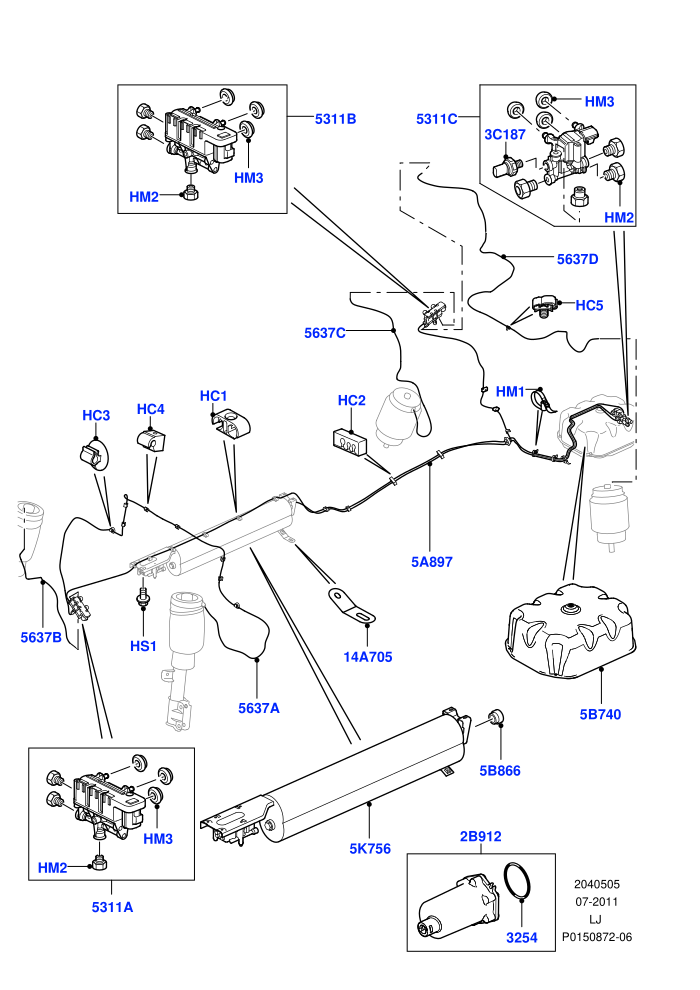 Air Suspension Compressor And Lines ((V)TO9A999999 (V)FROM6A000001)