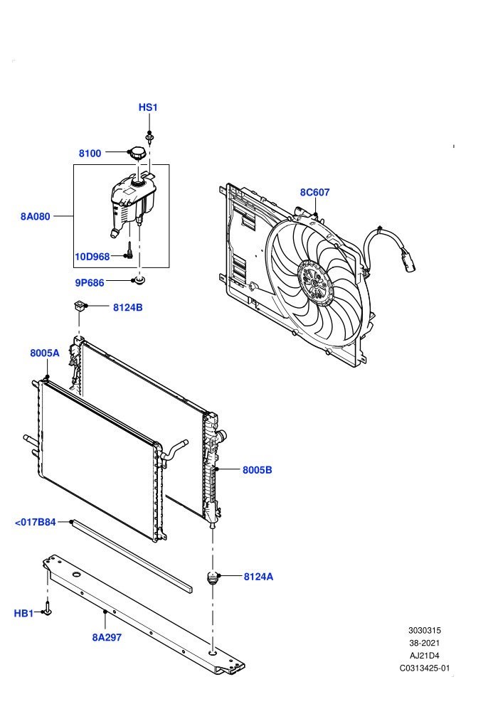 Radiator/Coolant Overflow Container (2.0L AJ21D4 Diesel Mid,Itatiaia (Brazil))