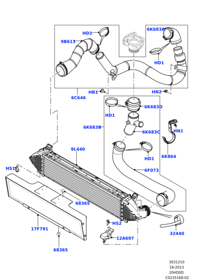 LR024516 LAND ROVER Патрубок интеркулера 2.0L