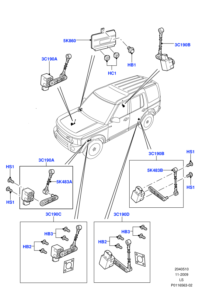 Air Suspension Controls/Electrics (With Four Corner Air Suspension)((V)TO9A999999)
