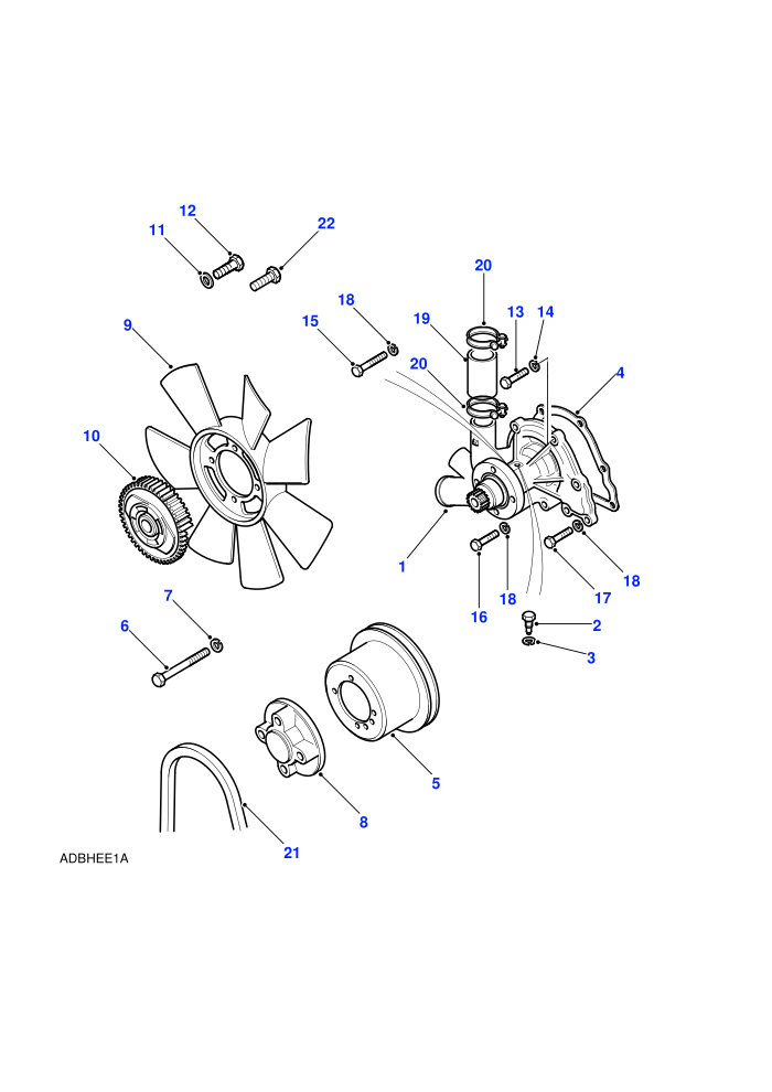 Water Pump (2.5L 4 Cyl Turbo Diesel,Less Air Conditioning)