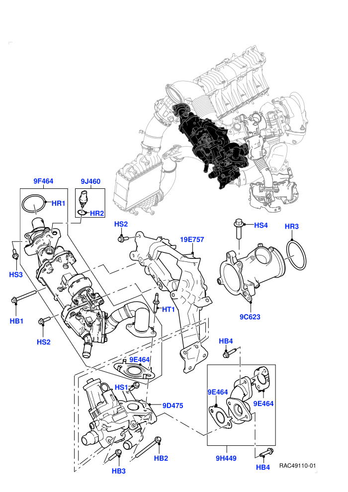 Exhaust Gas Recirculation (2.0L I4 DSL MID DOHC AJ200,Euro Stage 4 Emissions,Halewood (UK))((V)FROMKH000001)