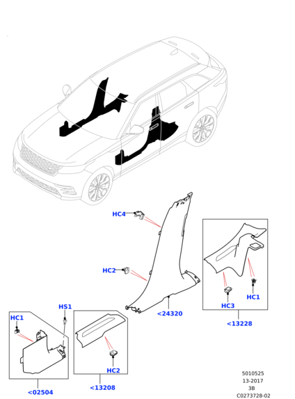 LR092108 USED Облицовка порога левая