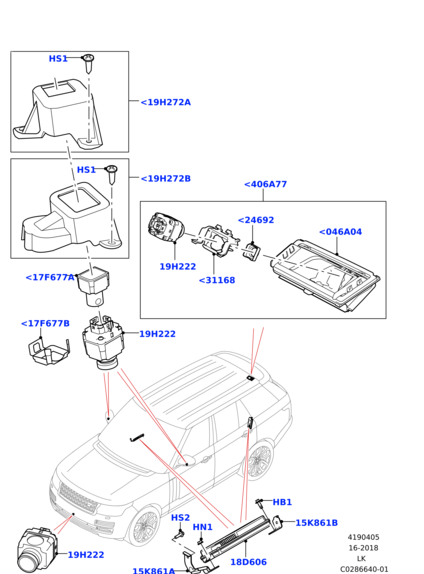 LR098720 LAND ROVER Камера кругового обзора RRN 2013-/RRS 2014-/DS/D5/RRE 2019-