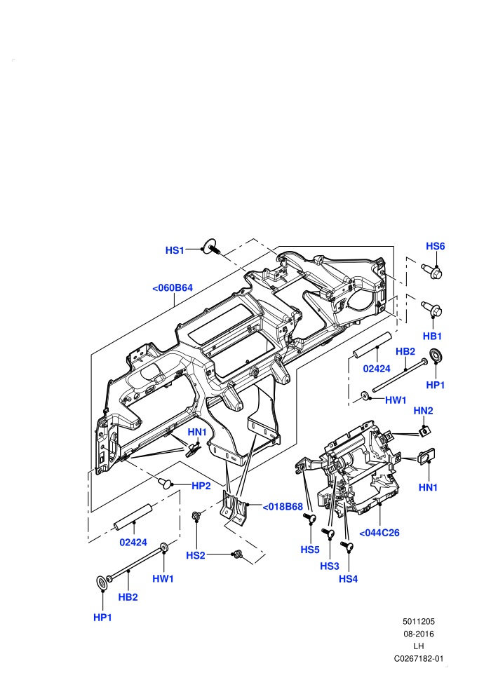 Instrument Panel (Itatiaia (Brazil),Less Head Up Display)(Internal Components,Upper)((V)FROMGT000001)