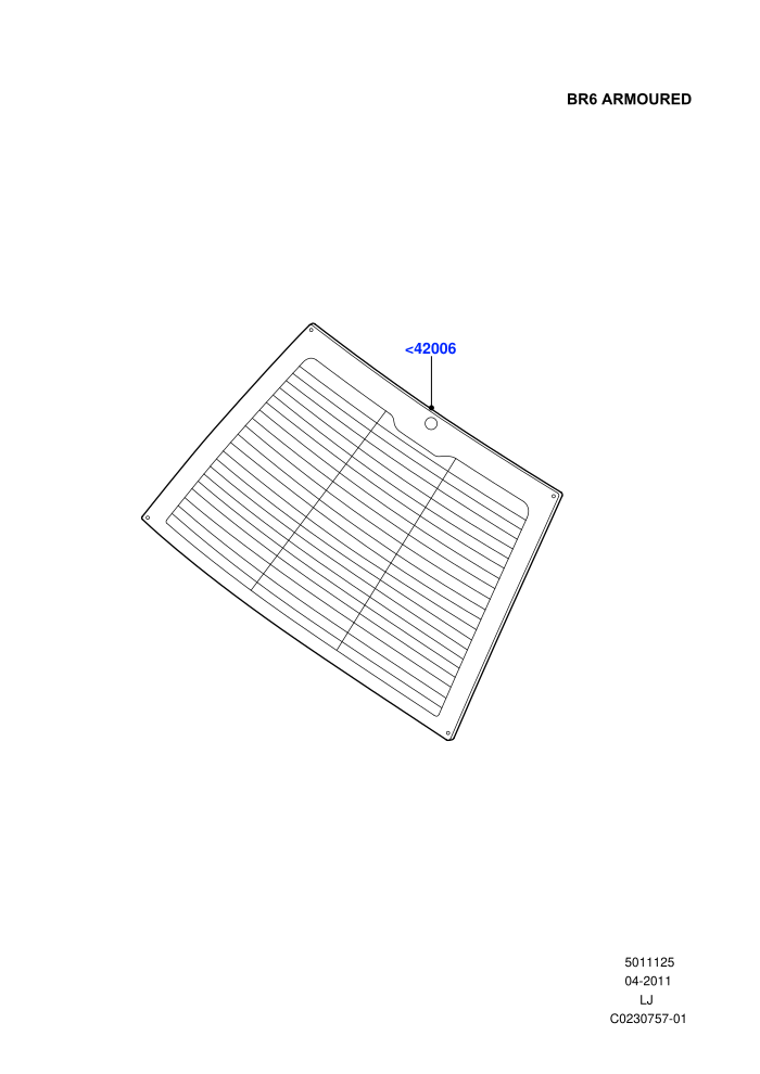 Back Window Glass (With B6 Level Armouring)((V)FROMAA000001)