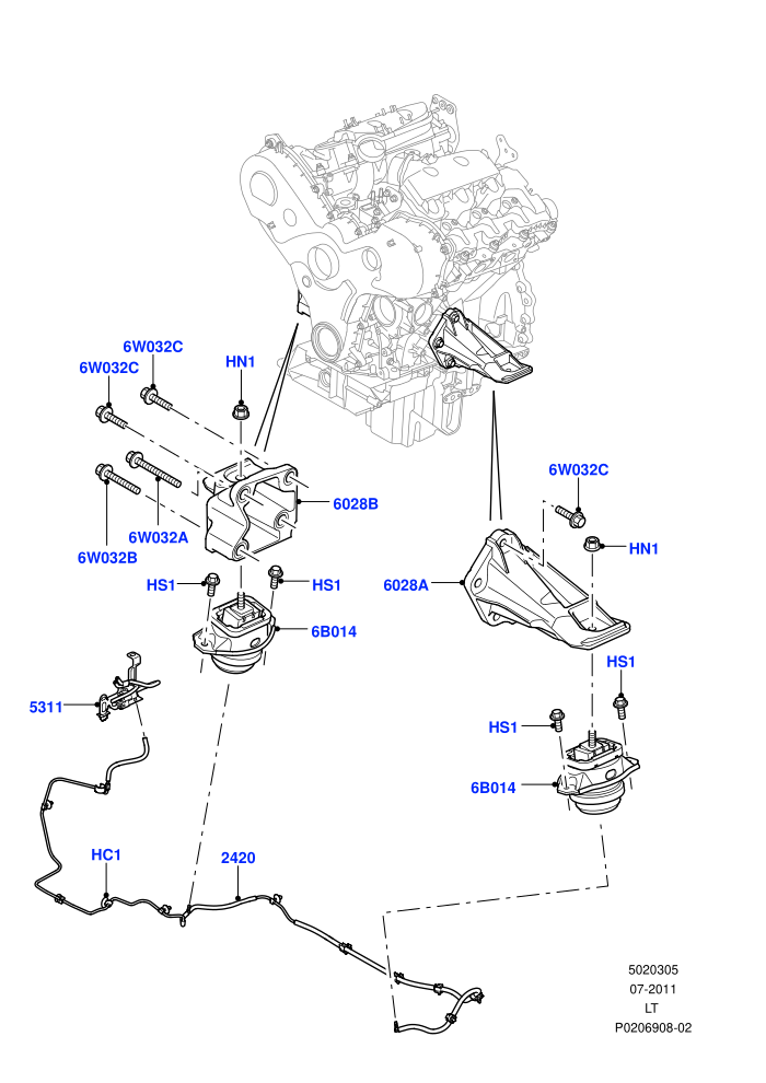Engine Mounting (3.0L 24V DOHC V6 TC Diesel)((V)FROMAA000001)