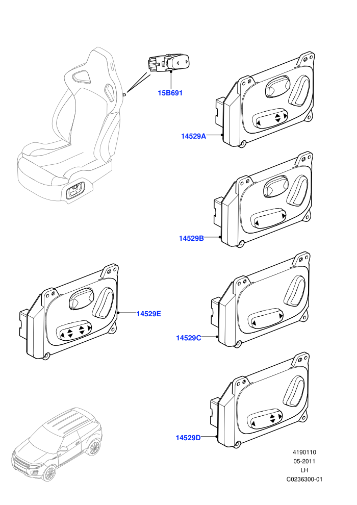 Switches (3 Door,Halewood (UK))(Seats)((V)TOFH999999)